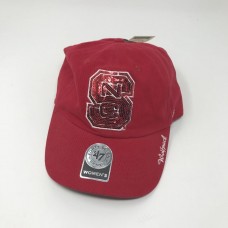 NEW &apos;47 Brand NC State Wolfpack Mujers Ball Cap Sequin Embellished Size OSFA Red  eb-08622873